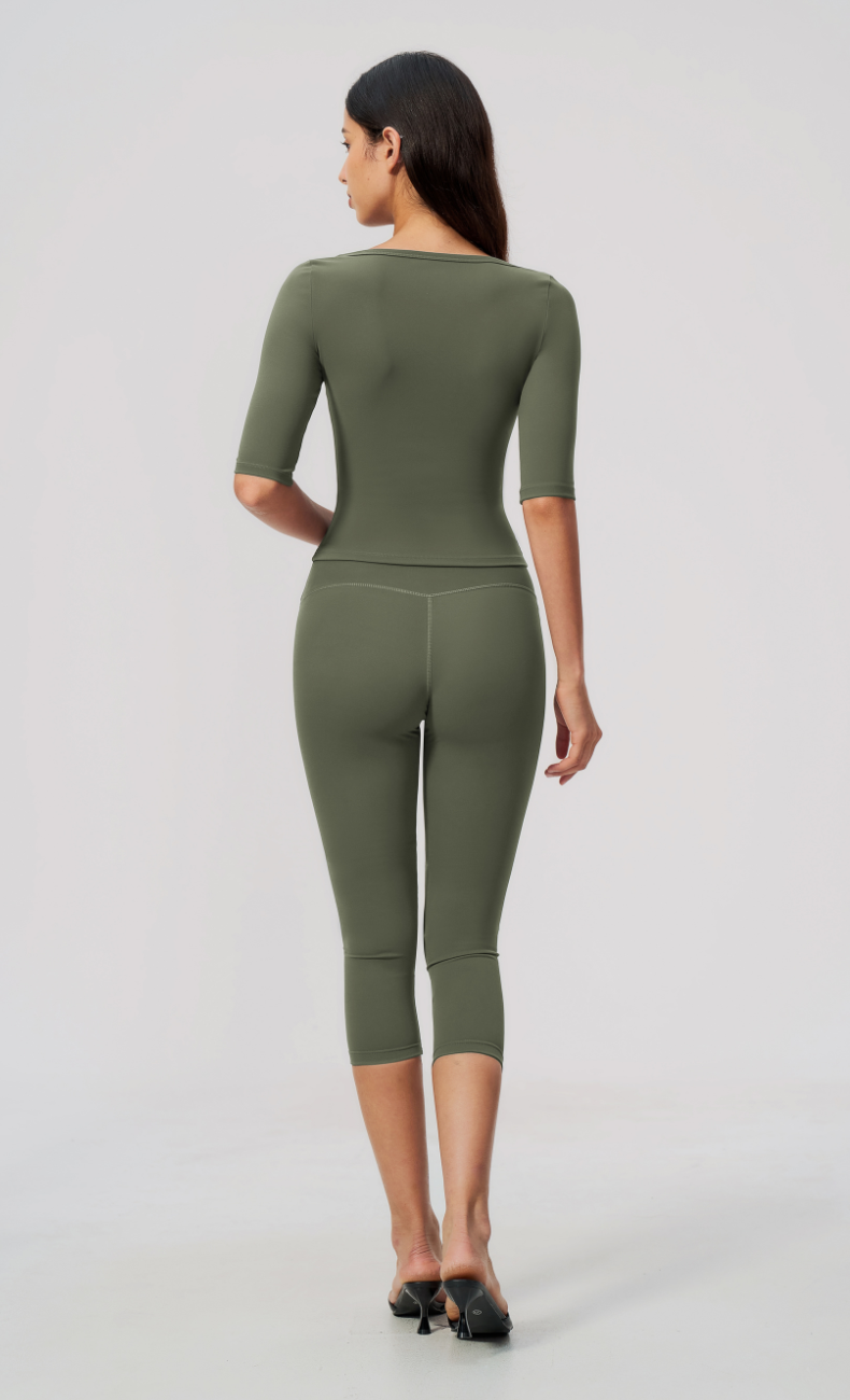Taylor Boat Neck High Waisted Capri Workout Set