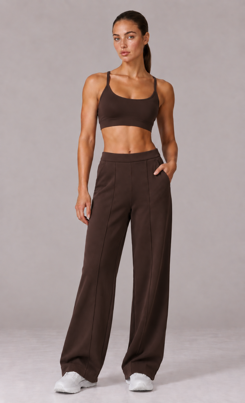 Ivanka Mid Rise Pintuck Wide Leg Pant