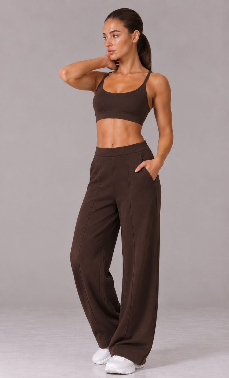 Ivanka Mid Rise Pintuck Wide Leg Pant