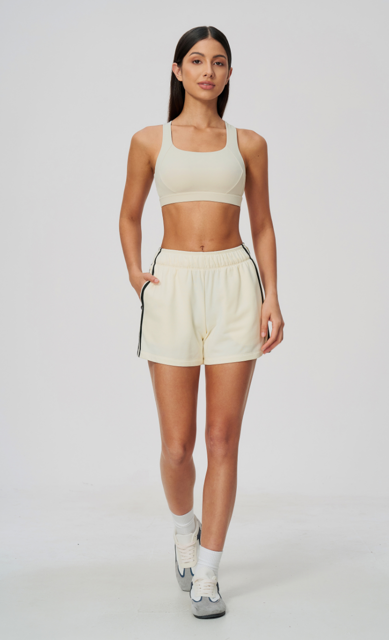 Veronica Cotton Side Stripe Relaxed Sweat Shorts