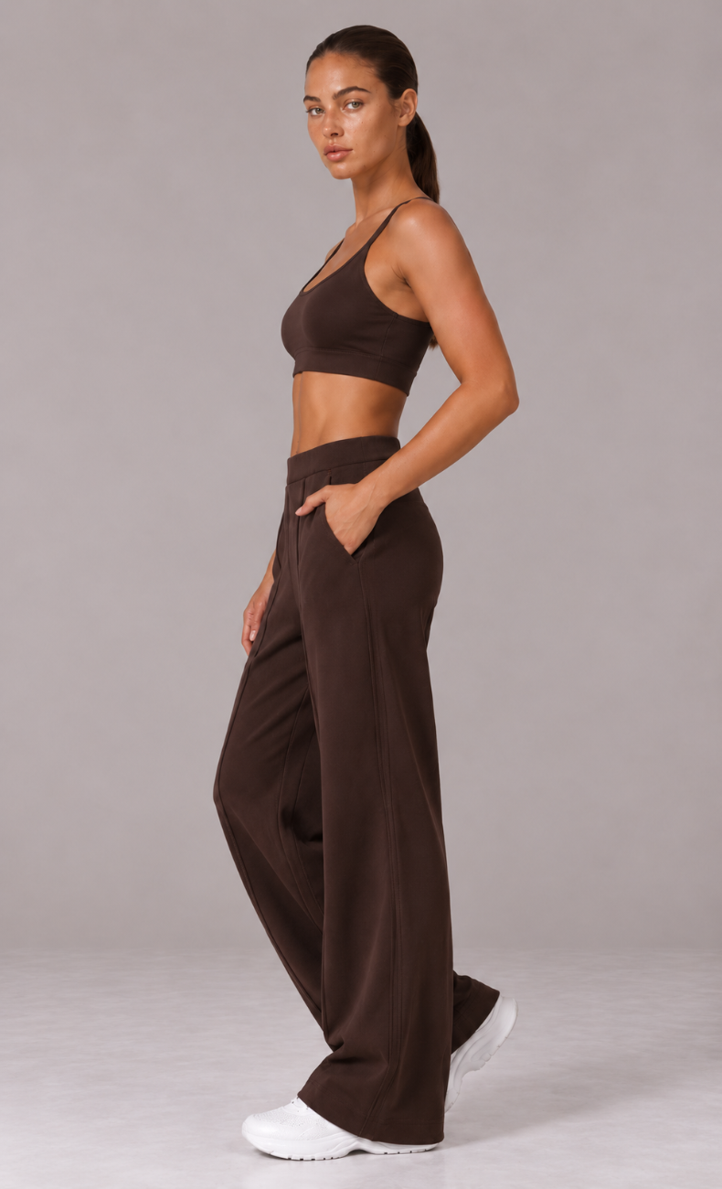 Ivanka Mid Rise Pintuck Wide Leg Pant