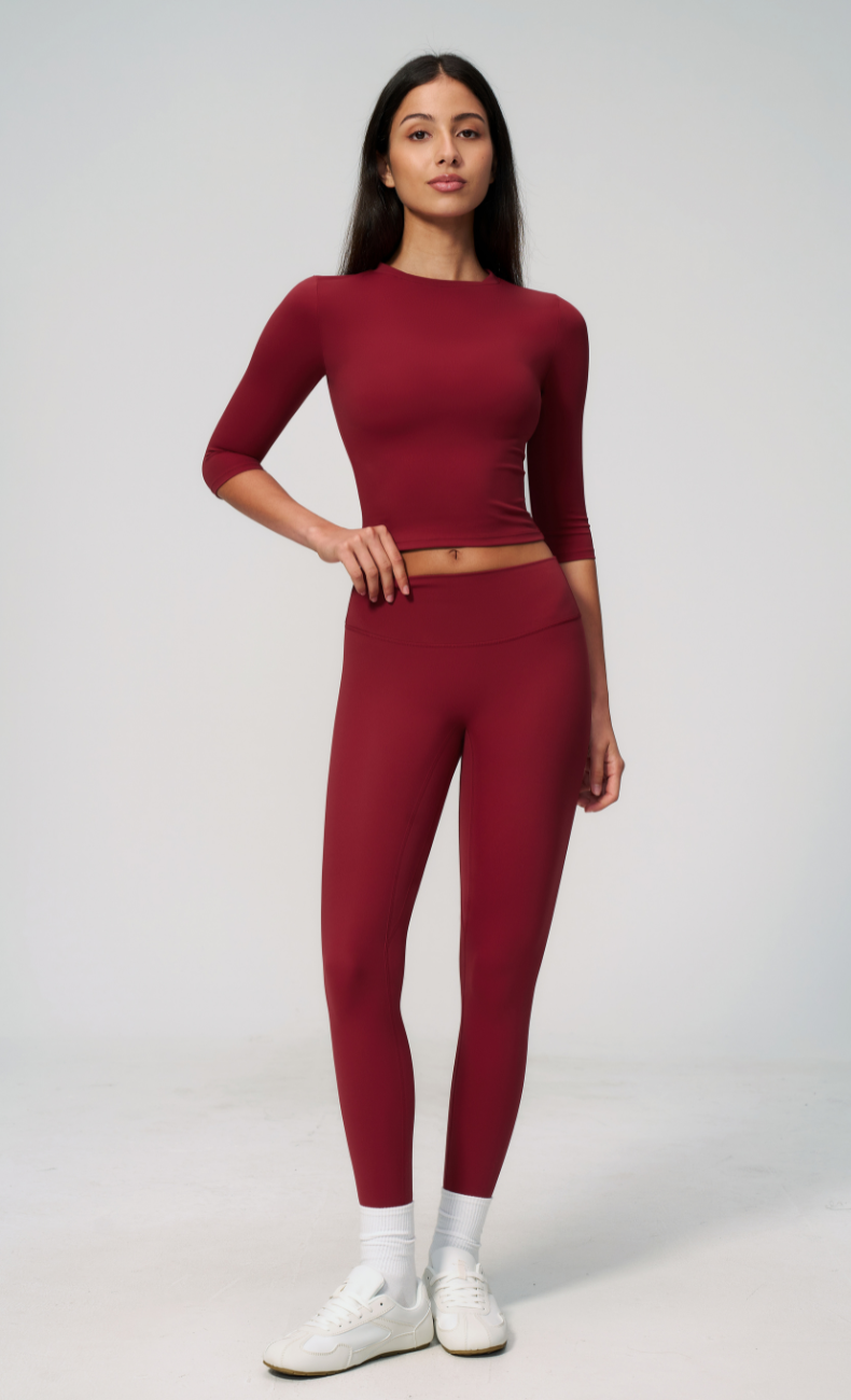 Alexandra 3/4 Sleeve High Waisted Leggings Workout Set