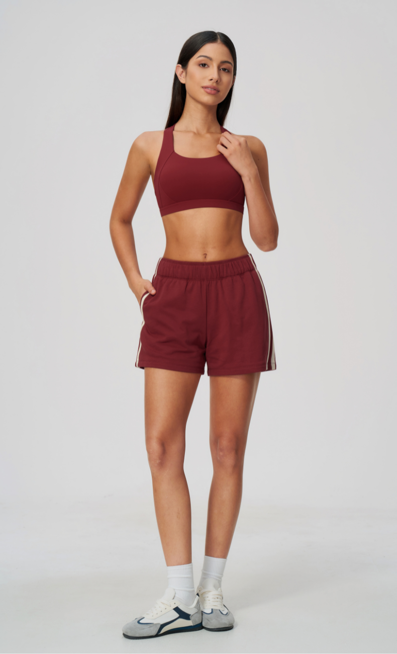 Veronica Cotton Side Stripe Relaxed Sweat Shorts
