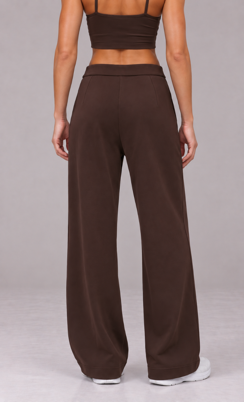 Ivanka Mid Rise Pintuck Wide Leg Pant