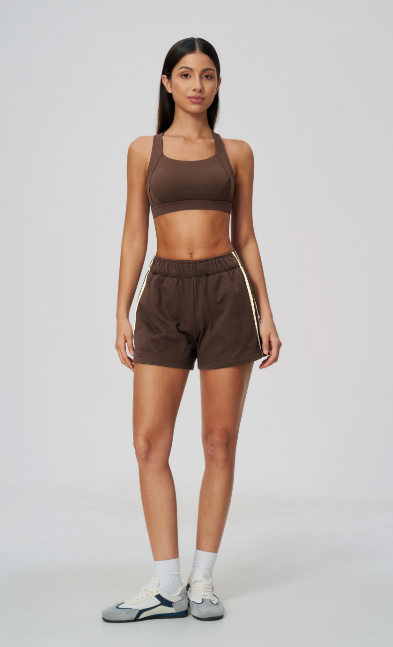 Veronica Cotton Side Stripe Relaxed Sweat Shorts