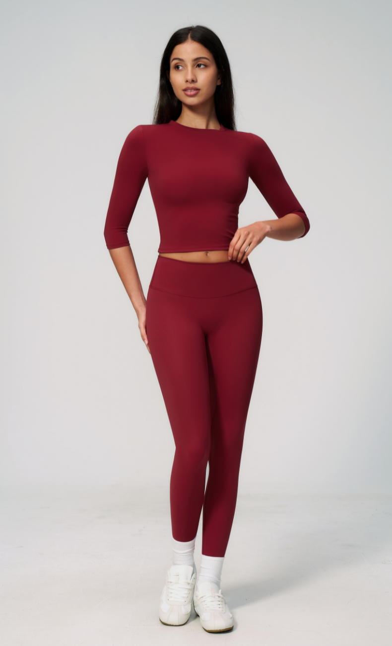 Alexandra 3/4 Sleeve High Waisted Leggings Workout Set