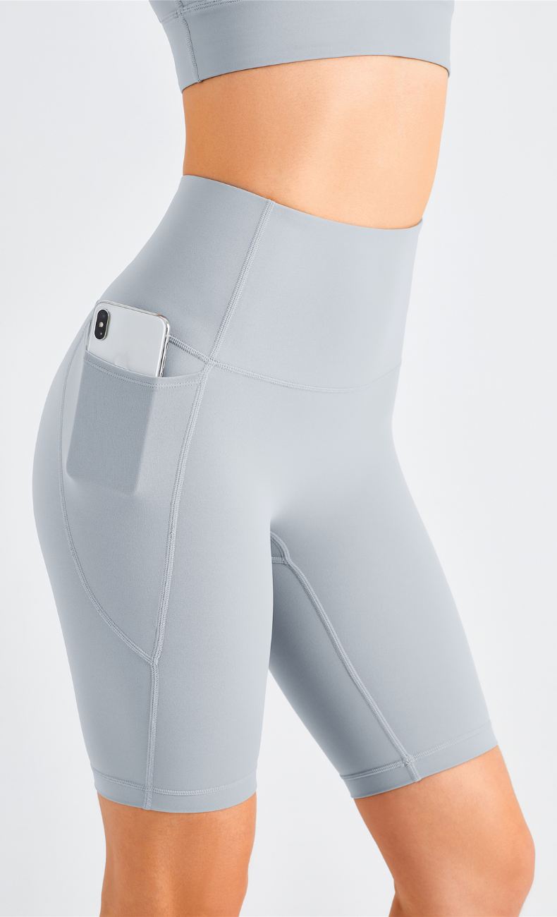 Isis High-Waist Seamless Biker Short With Pocket - WOO YOGA