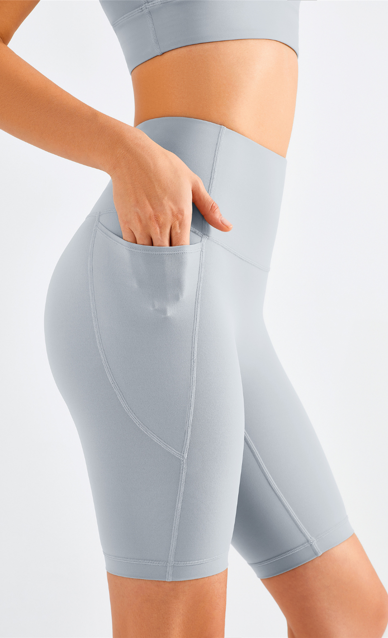 Isis High-Waist Seamless Biker Short With Pocket - WOO YOGA