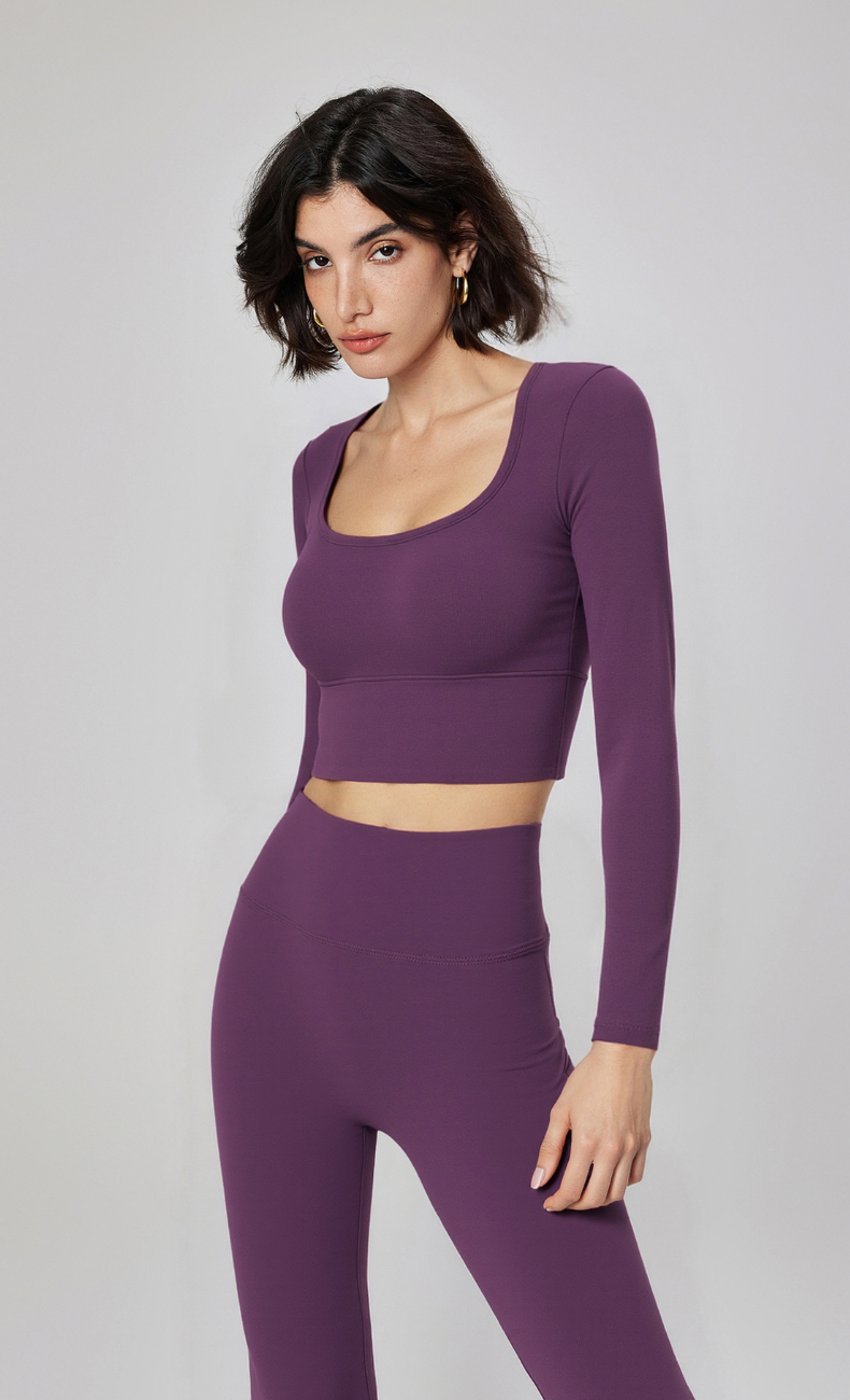 Elena Seamless Slim Fit Cropped Long Sleeve