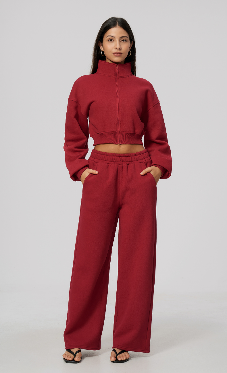 Hailey Cotton Blend Stand Collar Cropped Jacket