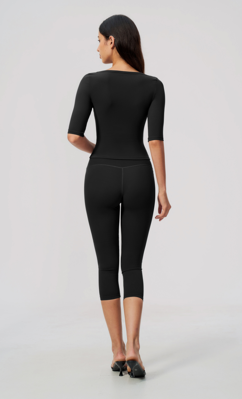 Taylor Boat Neck High Waisted Capri Workout Set
