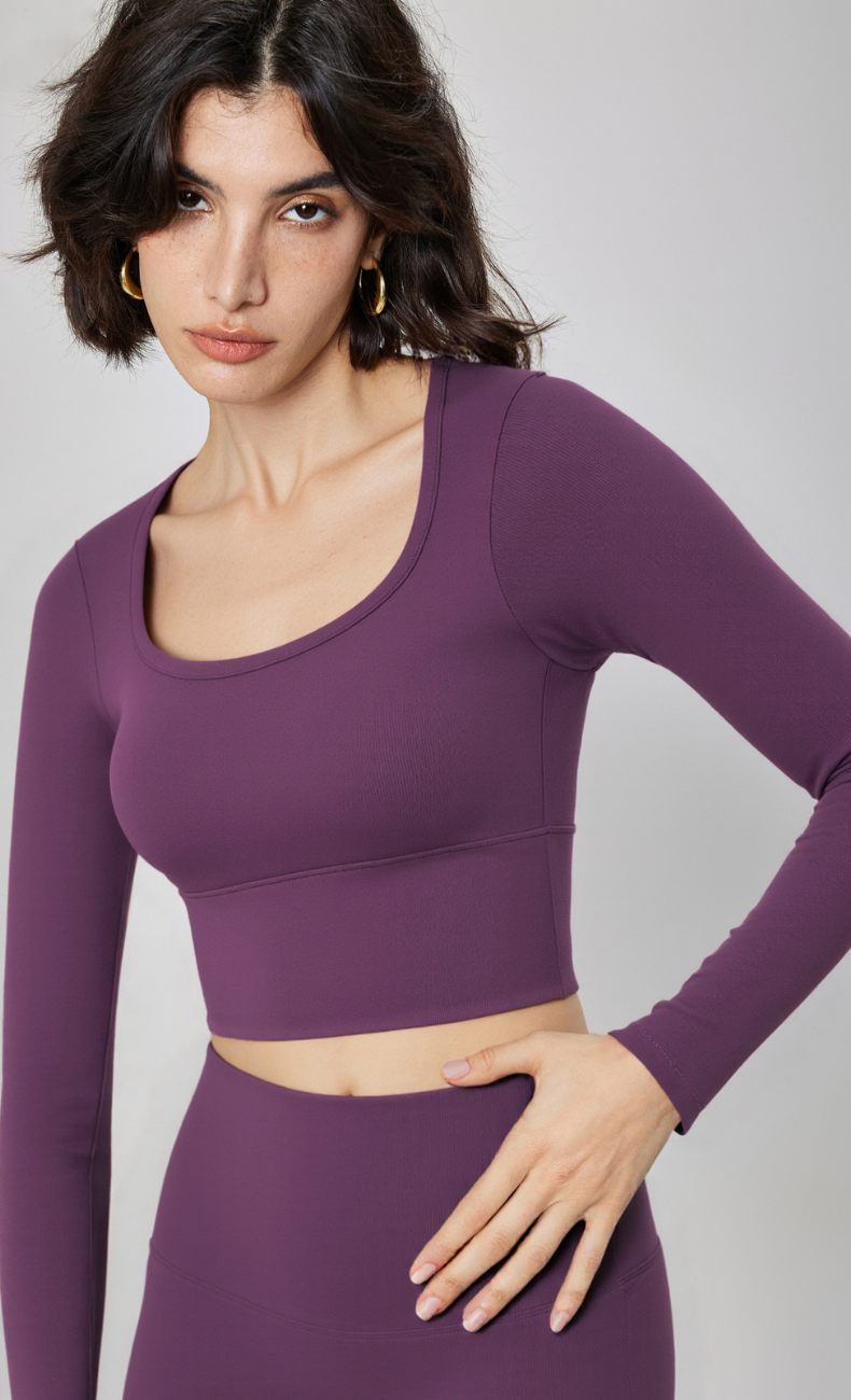 Elena Seamless Slim Fit Cropped Long Sleeve