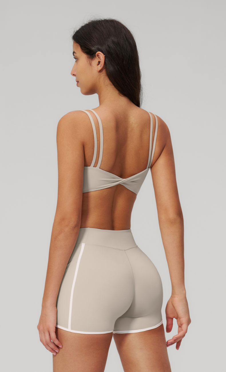 Juliette Double Strap Twist Back Sports Bra