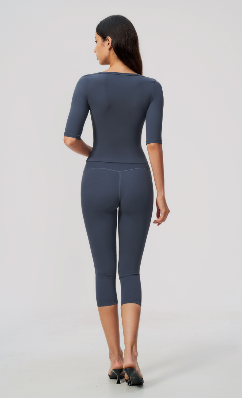 Taylor Boat Neck High Waisted Capri Workout Set