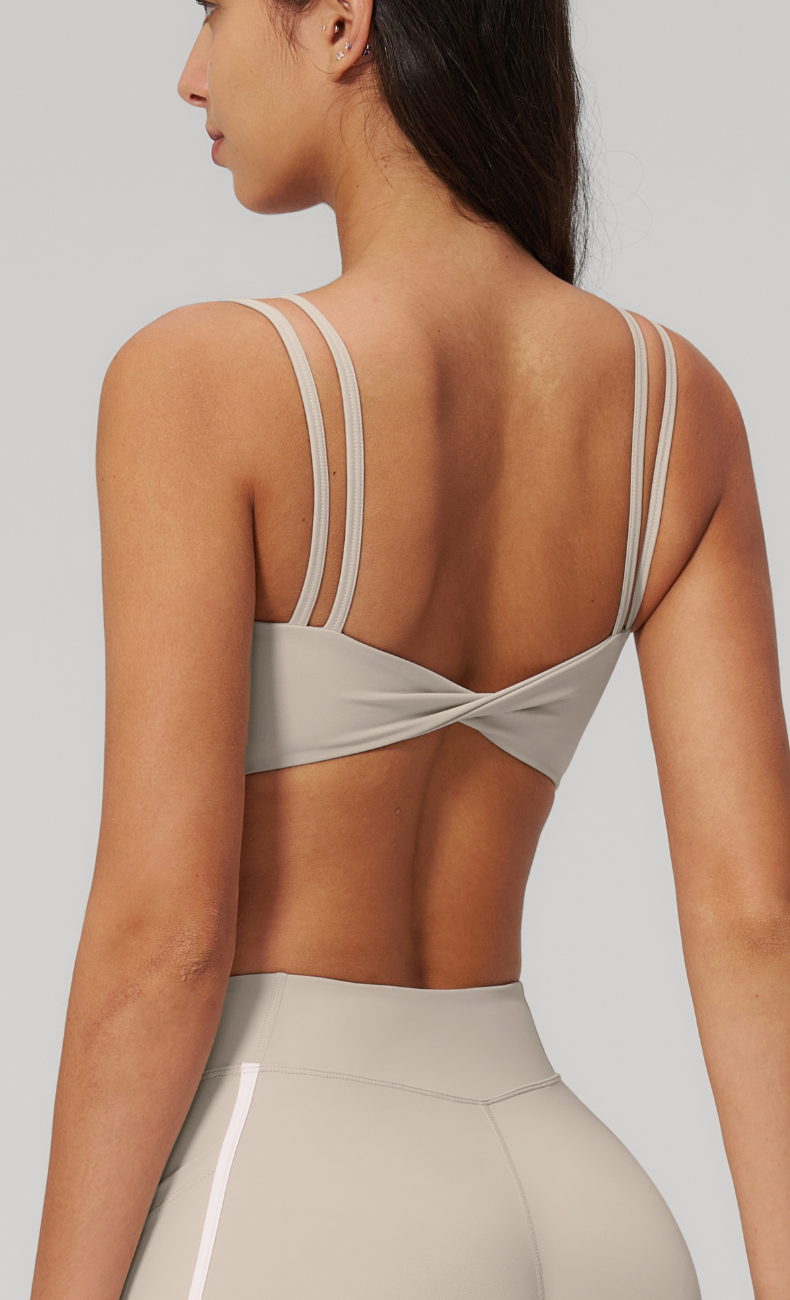 Juliette Double Strap Twist Back Sports Bra