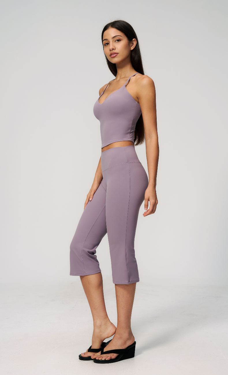 Leah V-Neck Cami Capri Flare Workout Set