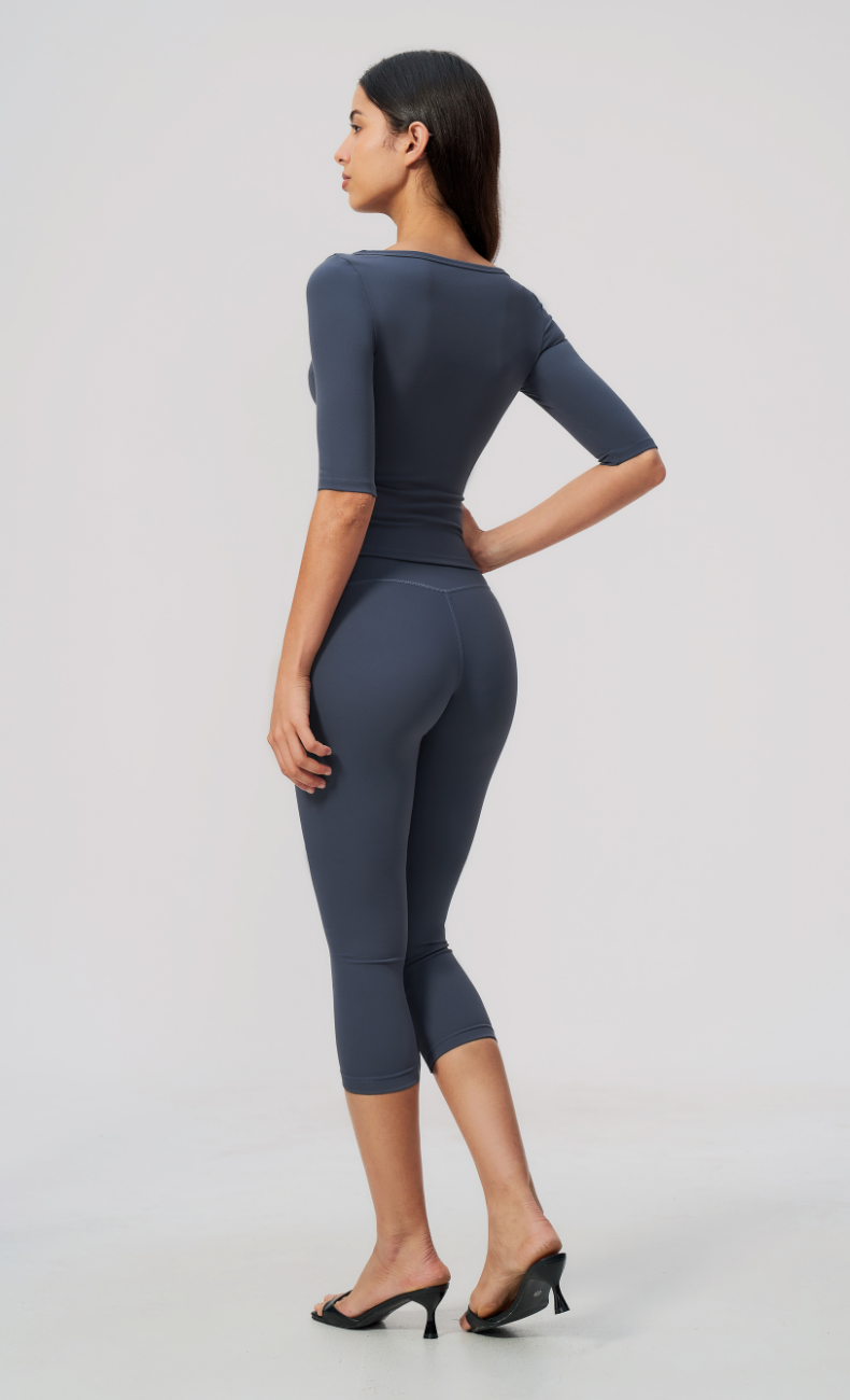 Taylor Boat Neck High Waisted Capri Workout Set