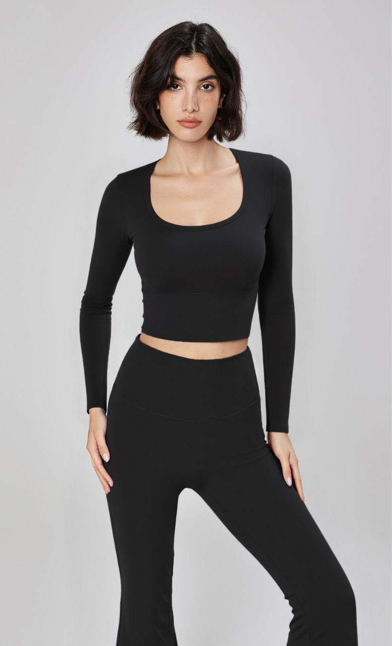 Elena Seamless Slim Fit Cropped Long Sleeve