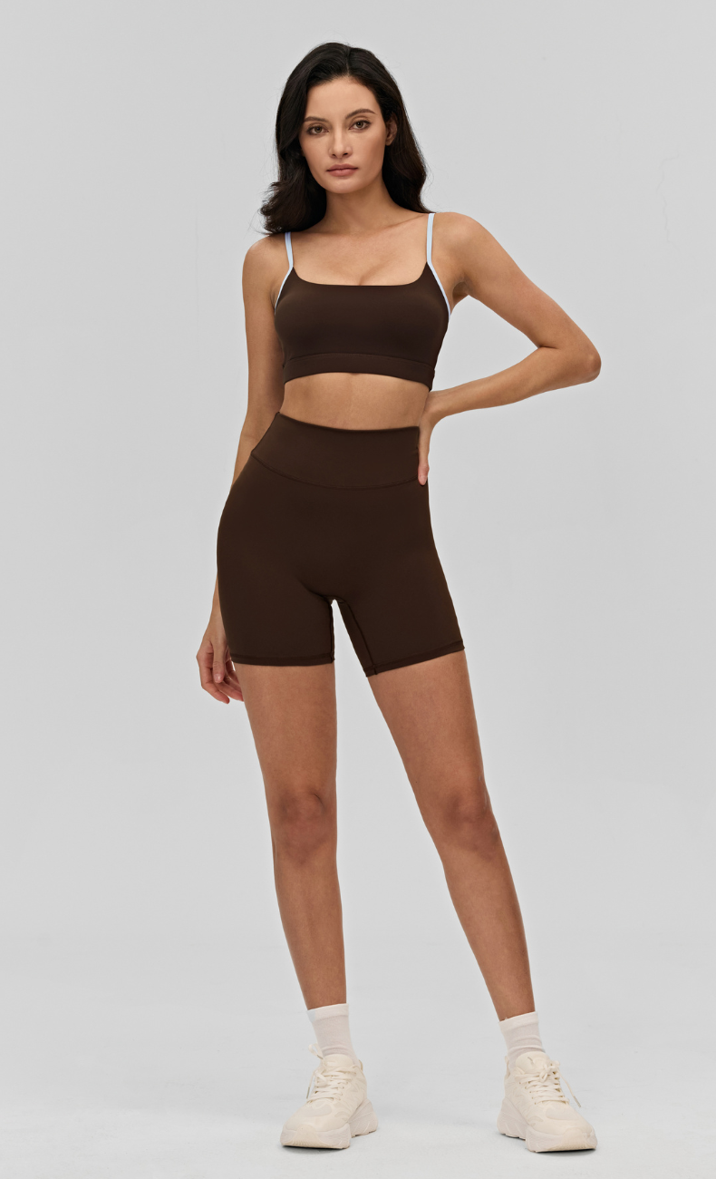 Elodie V-Waist Scrunch Butt Biker Shorts Workout Set