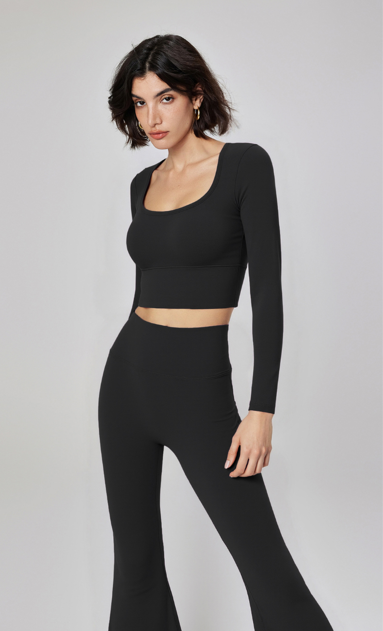 Elena Seamless Slim Fit Cropped Long Sleeve