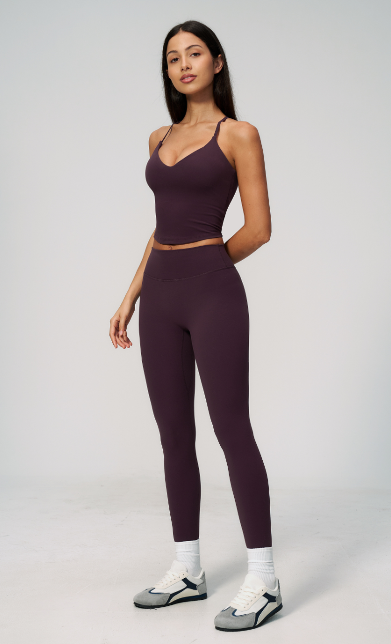 Leah V-Neck Cami High Waisted Leggings Workout Set