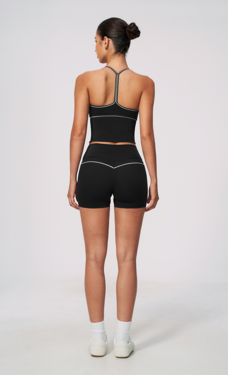Arielle V-Neck Cami High Waist Shorts Workout Set