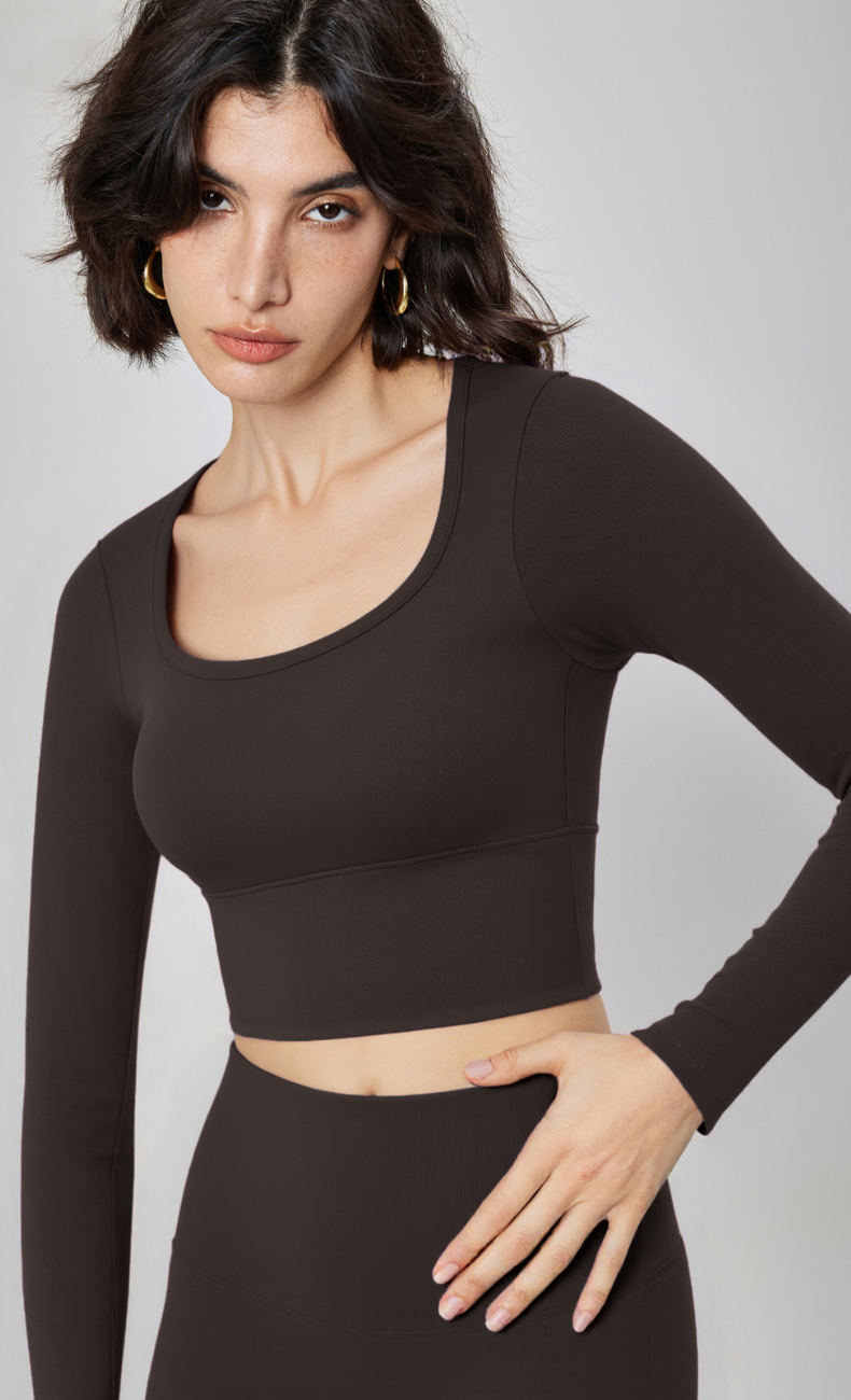 Elena Seamless Slim Fit Cropped Long Sleeve