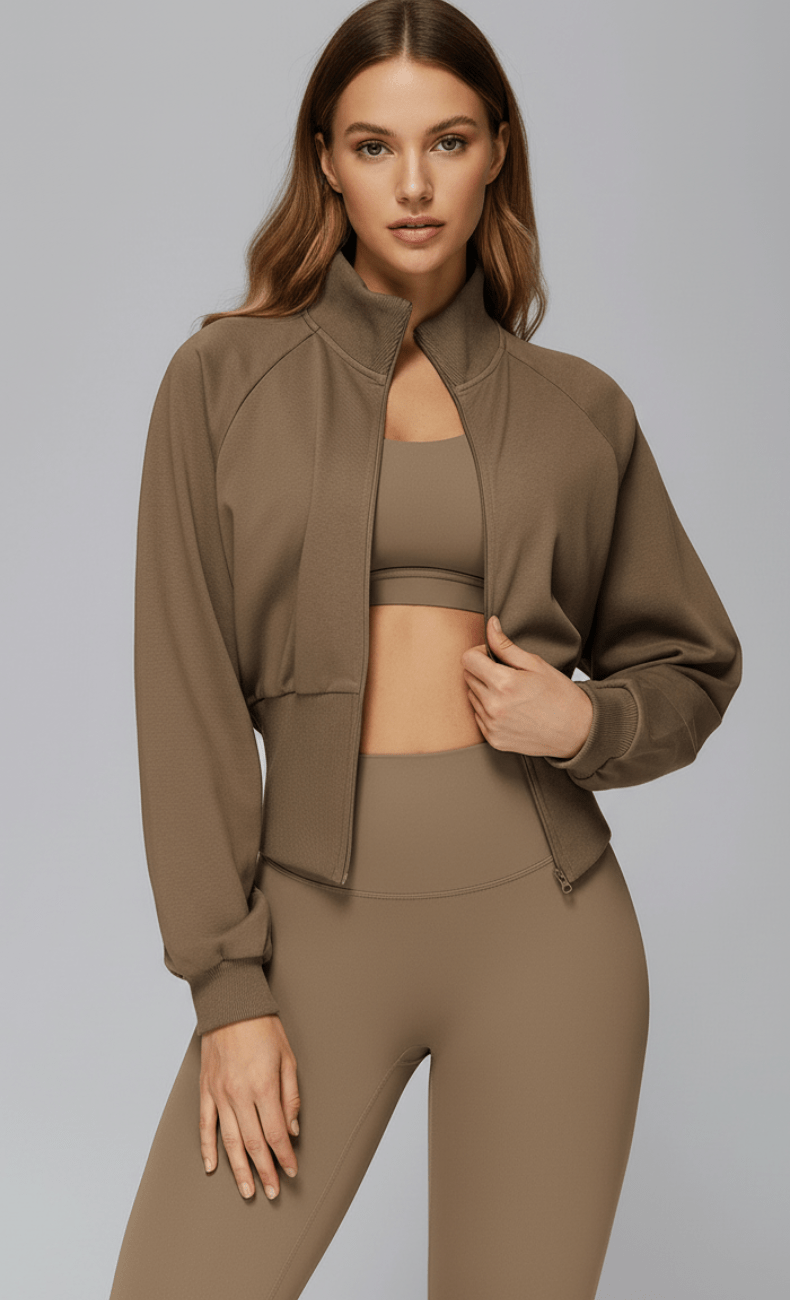 WOO YOGA Jackets Mila Cotton Zip-Up Jacket 