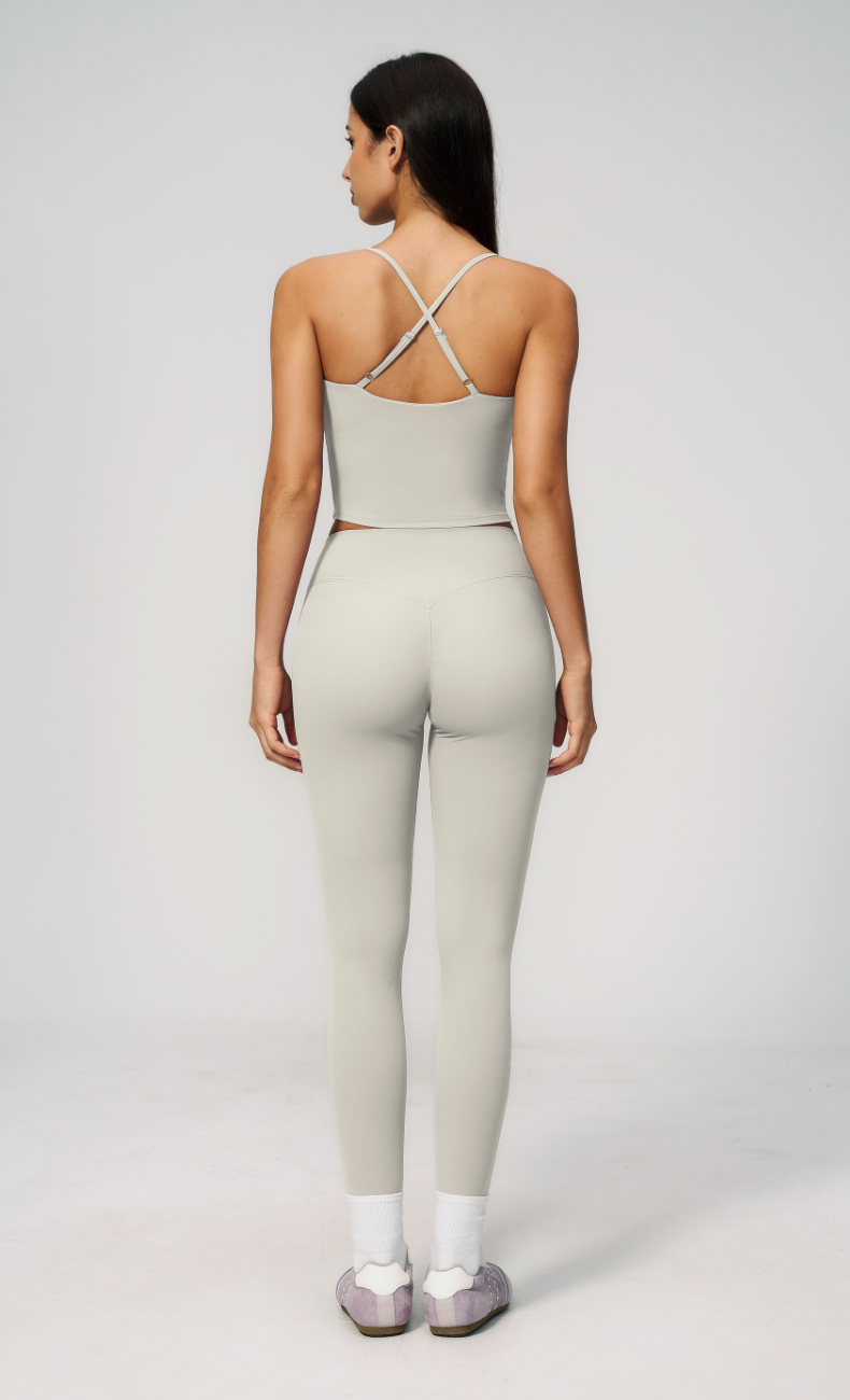 Leah V-Neck Cami High Waisted Leggings Workout Set