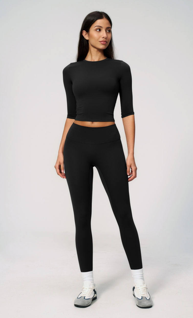 Alexandra 3/4 Sleeve High Waisted Leggings Workout Set