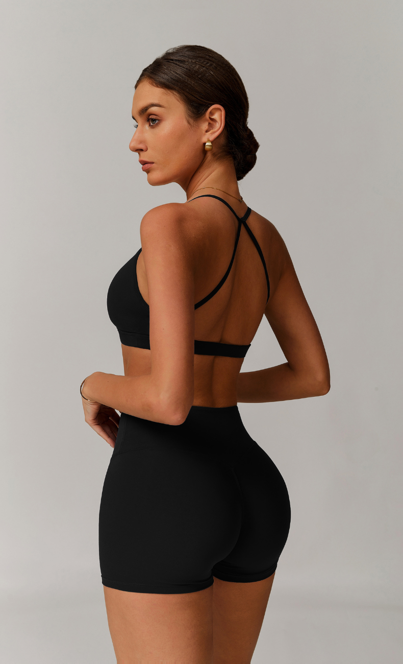 Juliette Ruched V-Neck Y-Back Sports Bra