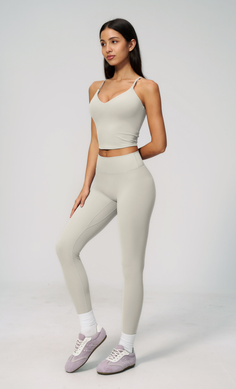 Leah V-Neck Cami High Waisted Leggings Workout Set