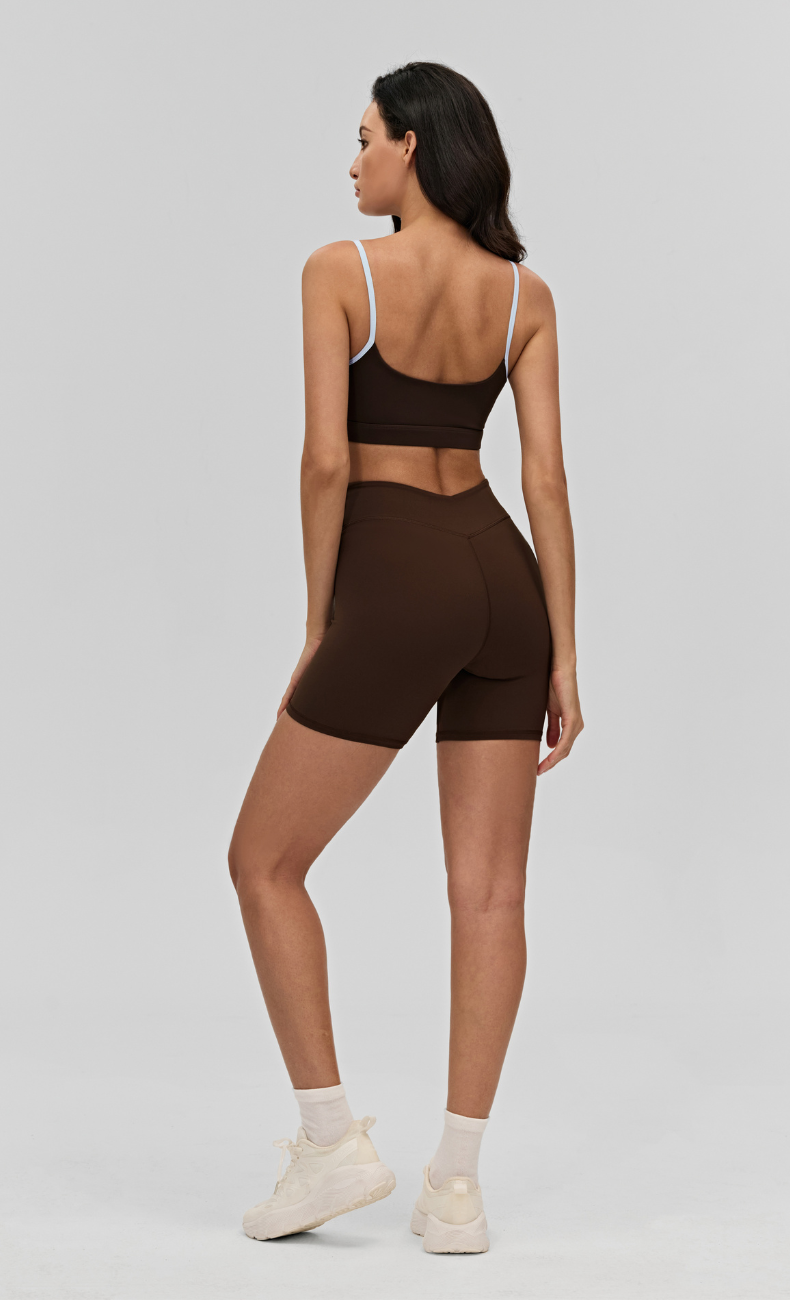 Elodie V-Waist Scrunch Butt Biker Shorts Workout Set