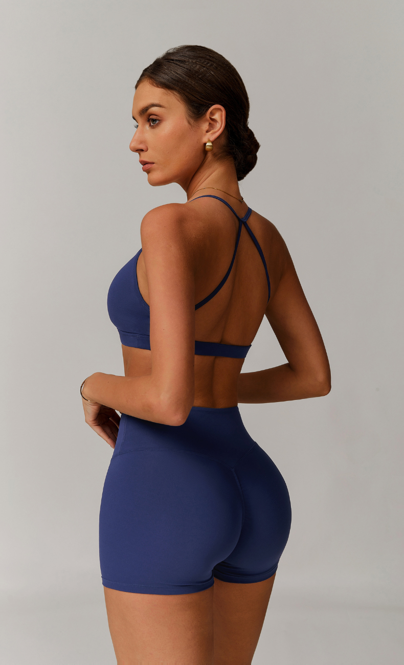 Juliette Ruched V-Neck Y-Back Sports Bra