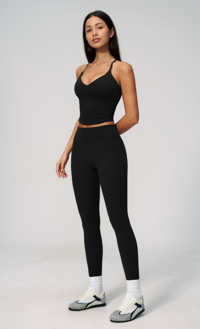 Leah V-Neck Cami High Waisted Leggings Workout Set