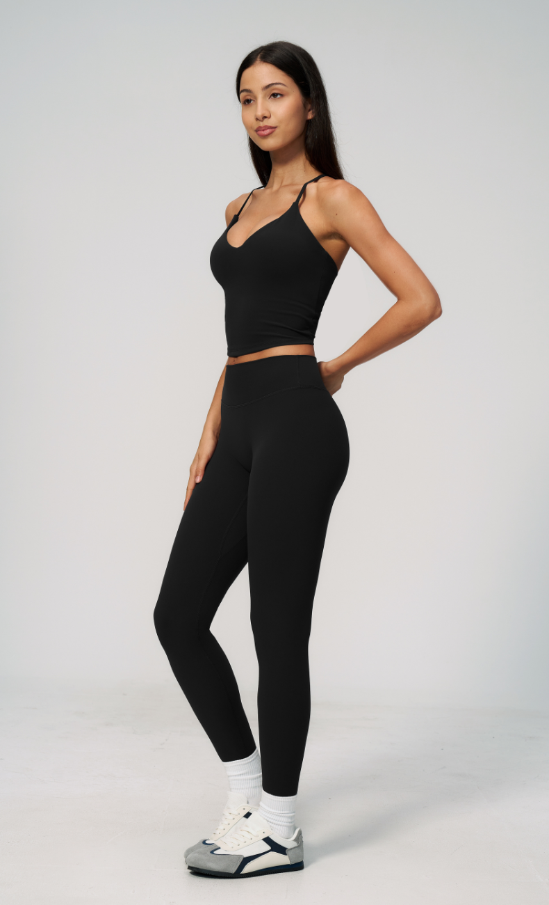 Leah V-Neck Cami High Waisted Leggings Workout Set