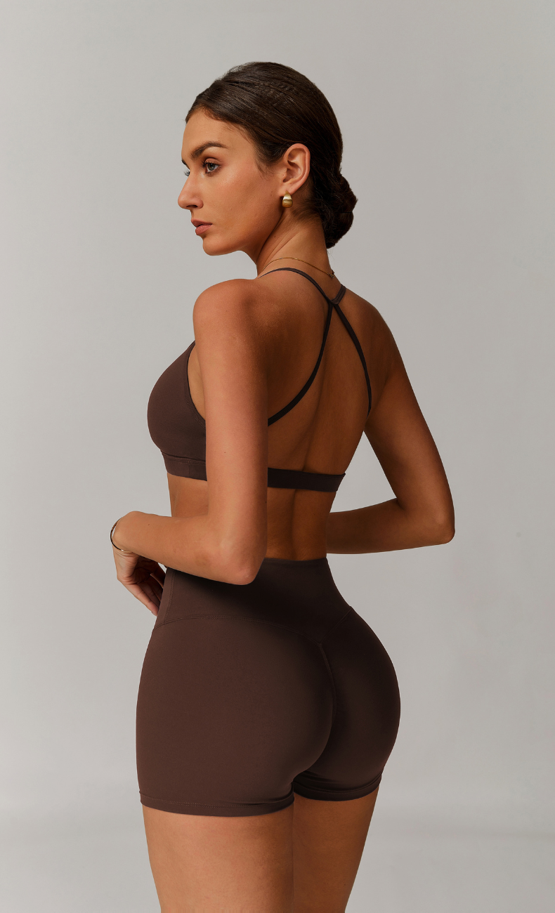 Juliette Ruched V-Neck Y-Back Sports Bra