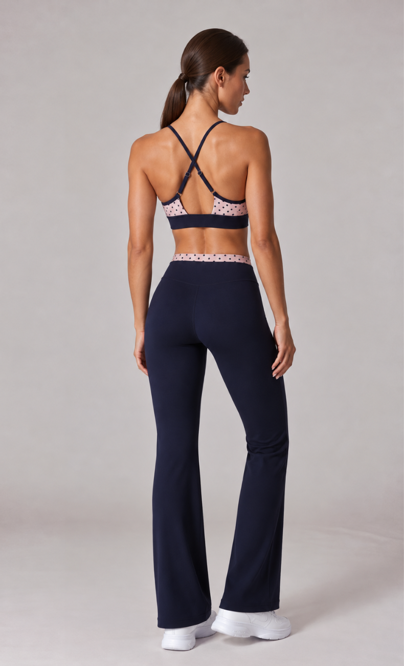 Josie Twist Front Cross Back Flare Leggings Workout Set