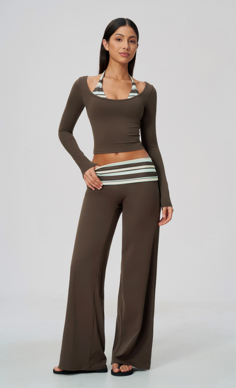 Harper Riviera Stripe Long Sleeve Wide Leg Matching Set
