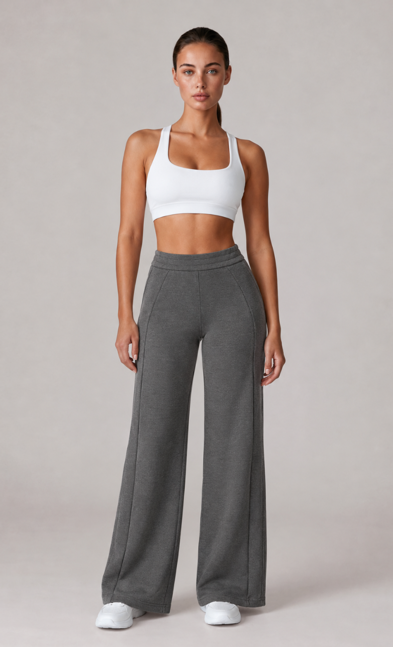 Ivanka High Waisted Waffle Straight Leg Pant