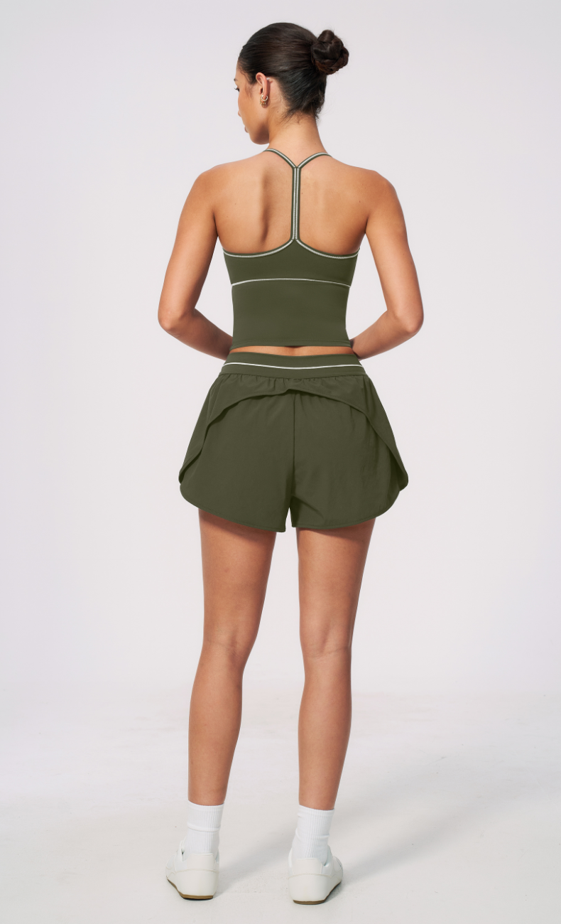 Arielle V-Neck Cami Flowy Shorts Workout Set
