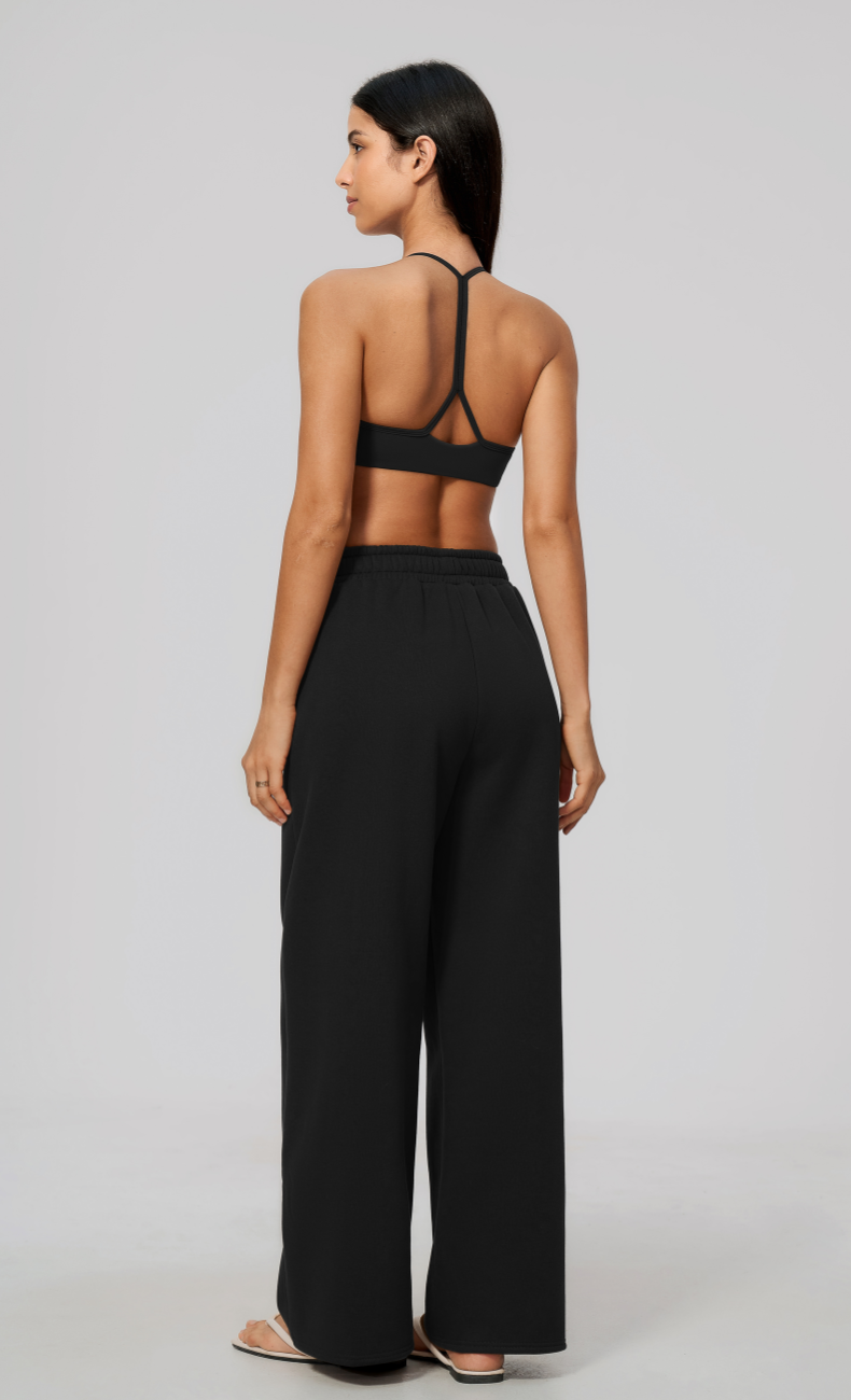 Hailey Cotton Blend Pull-On Wide Leg Sweatpants