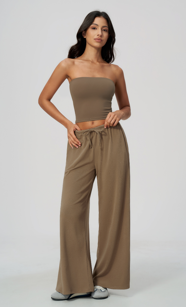 Tatiana Brushed Ribbed Wide Leg Lounge Pant