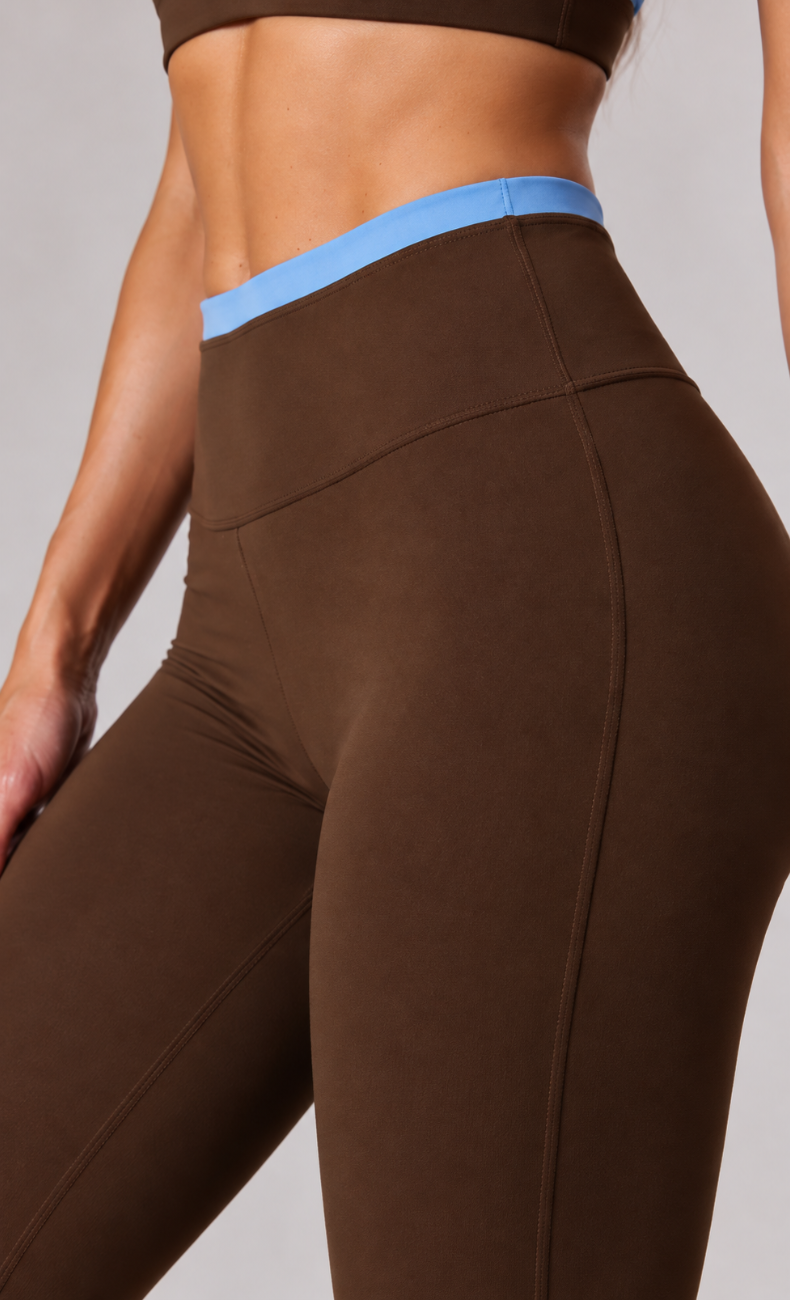 Josie Twist Front Cross Back Flare Leggings Workout Set