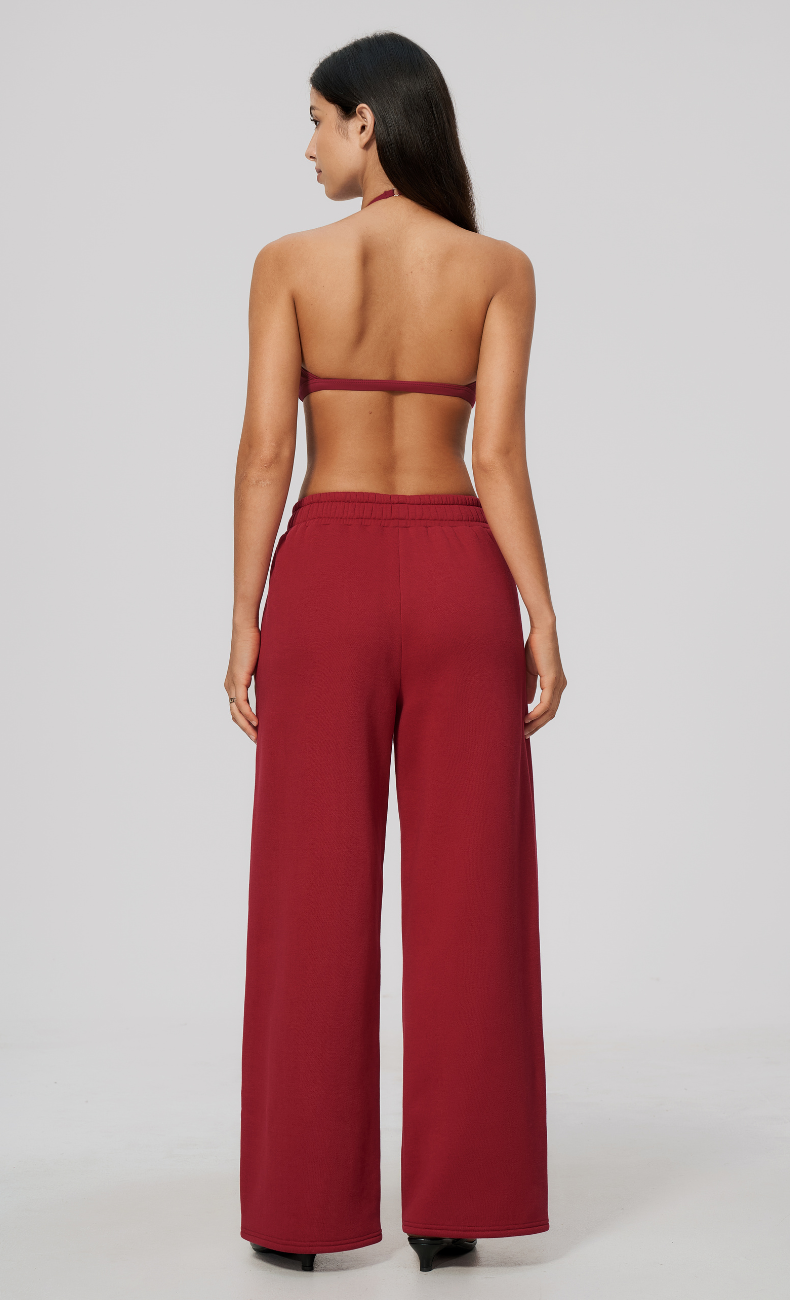 Hailey Cotton Blend Pull-On Wide Leg Sweatpants