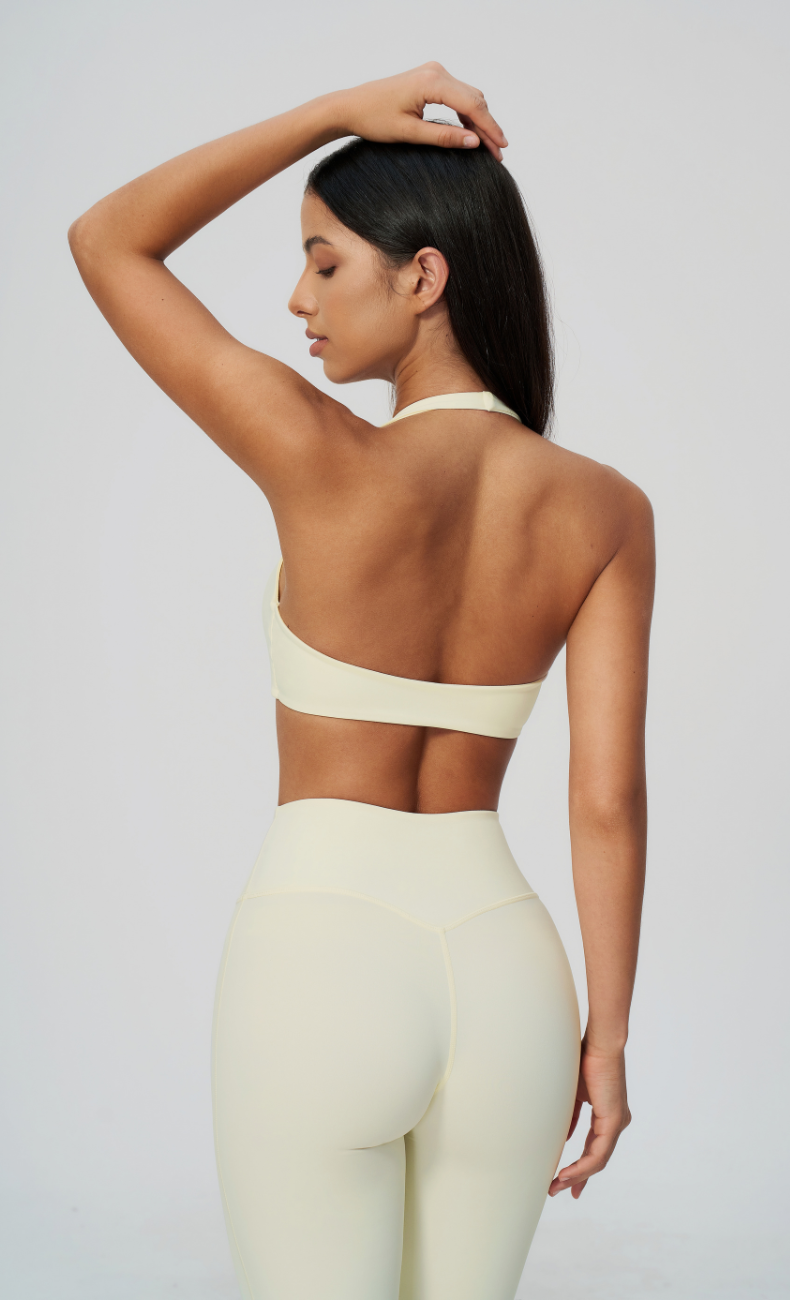 Dolce V-Neck Halter High Waisted Flare Leggings Workout Set
