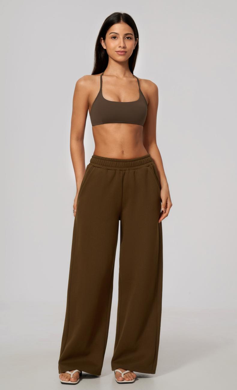 Hailey Cotton Blend Pull-On Wide Leg Sweatpants