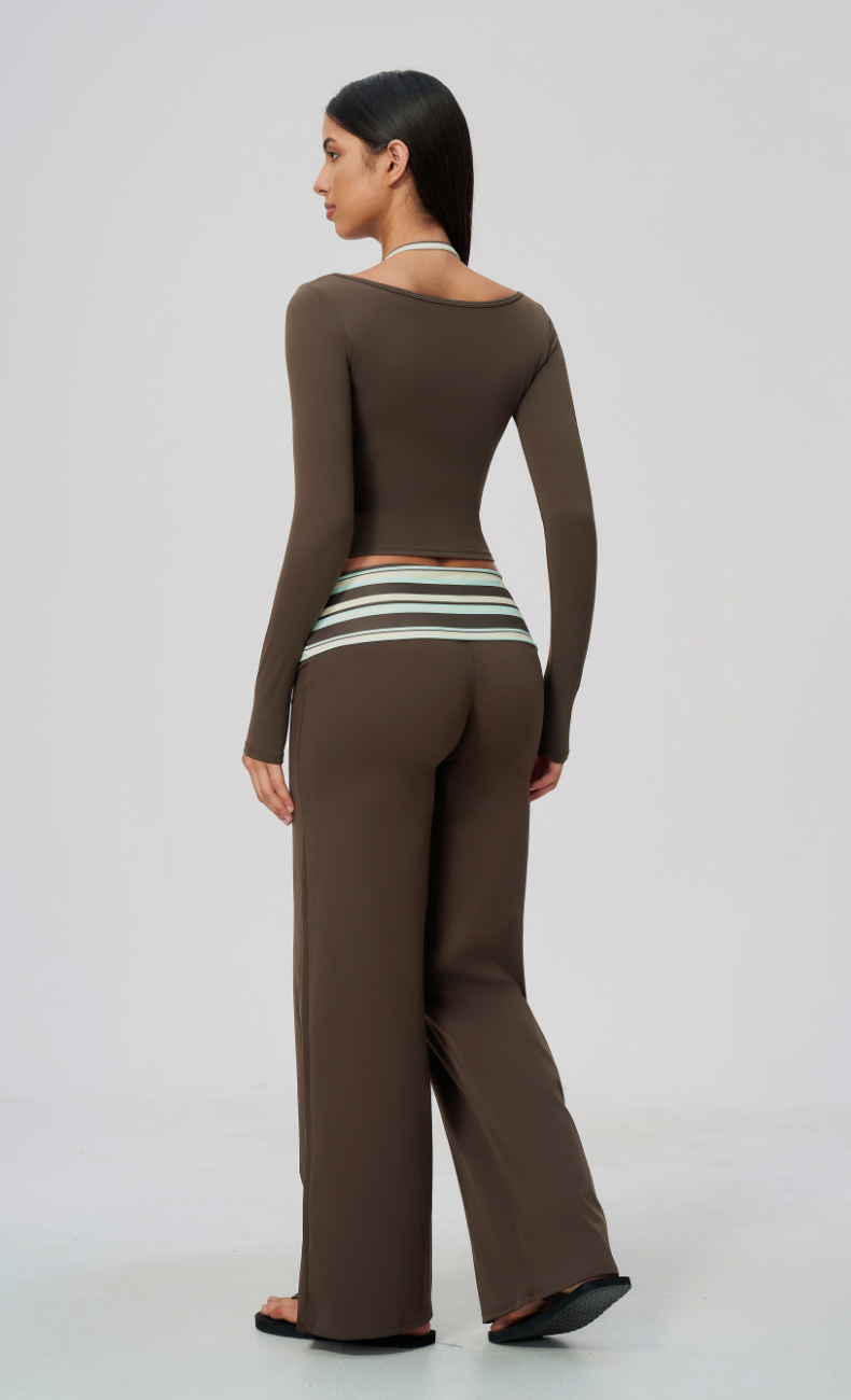 Harper Riviera Stripe Long Sleeve Wide Leg Matching Set