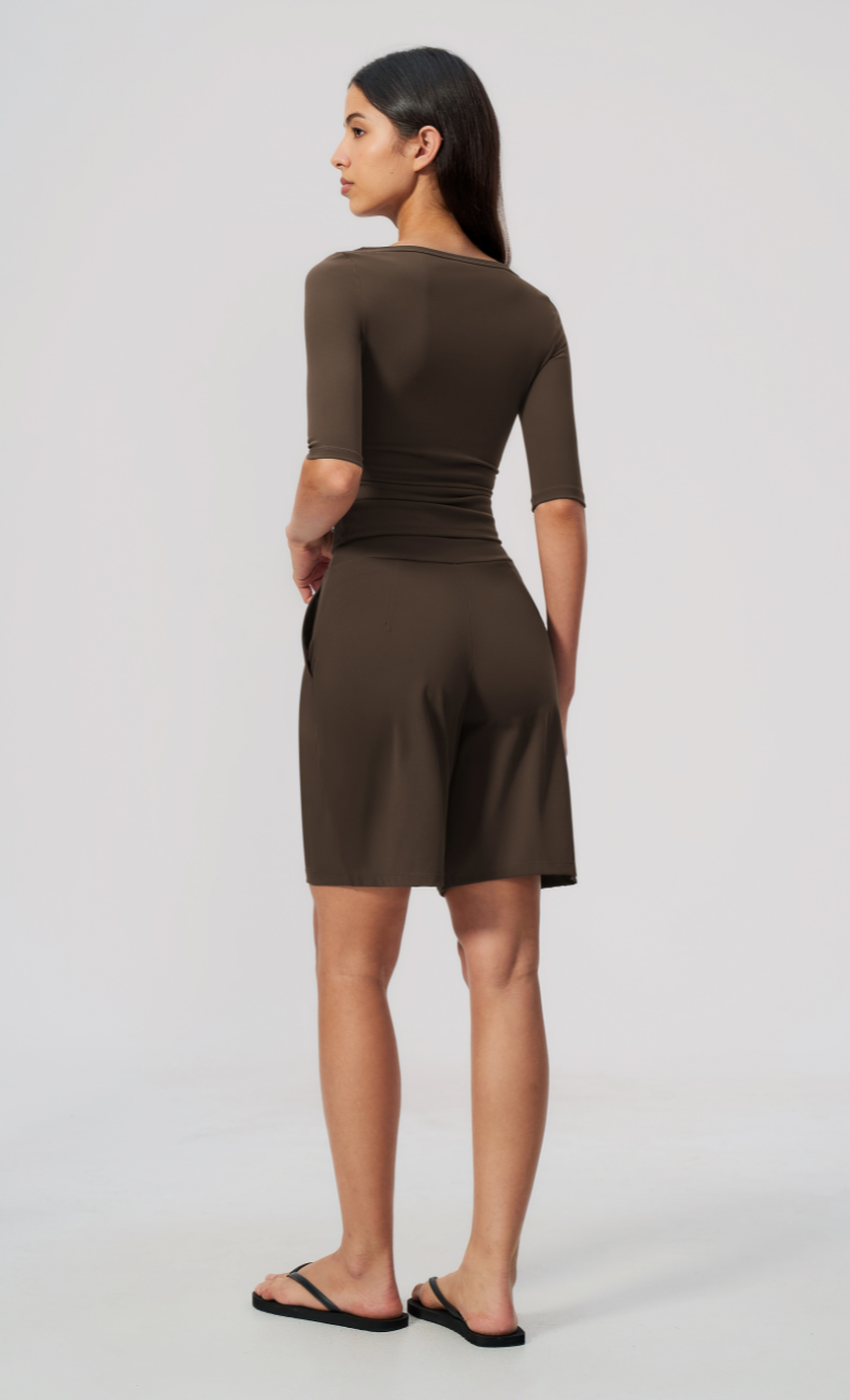 Taylor Boat Neck Pleated Shorts Set