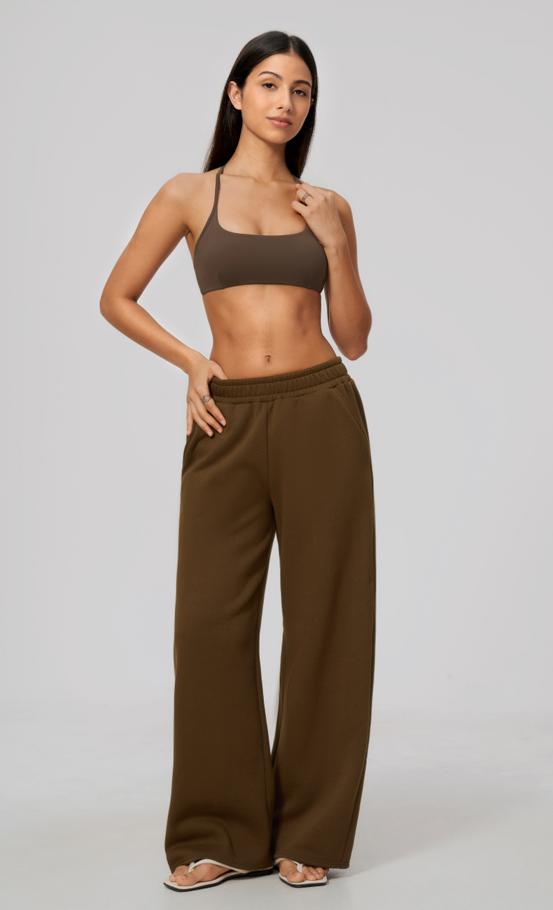 Hailey Cotton Blend Pull-On Wide Leg Sweatpants
